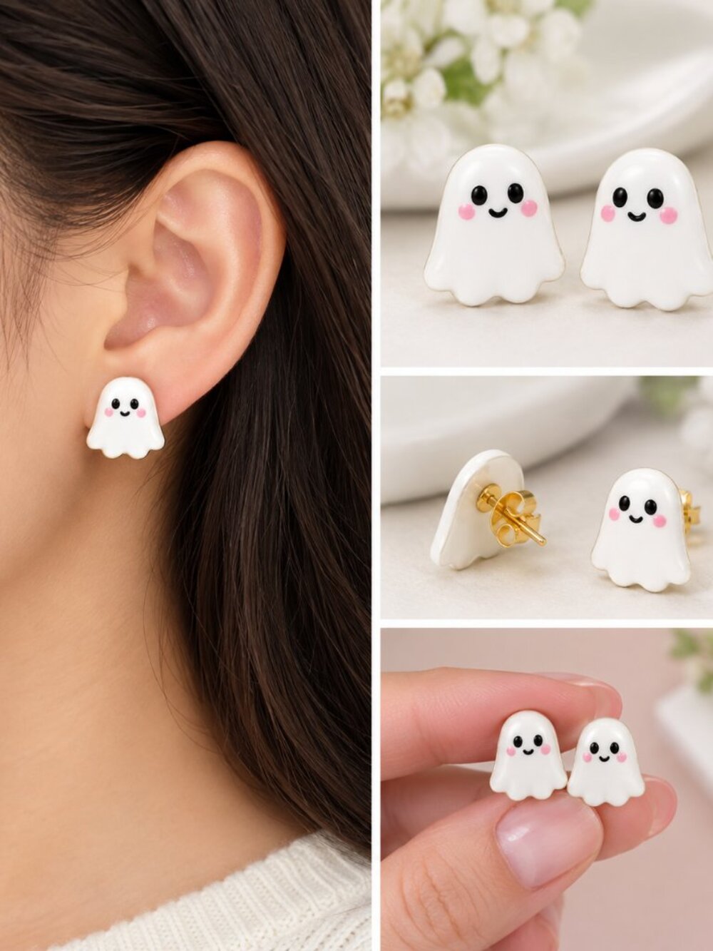Halloween Ghost Earrings for Women Cute Spooky Ghost